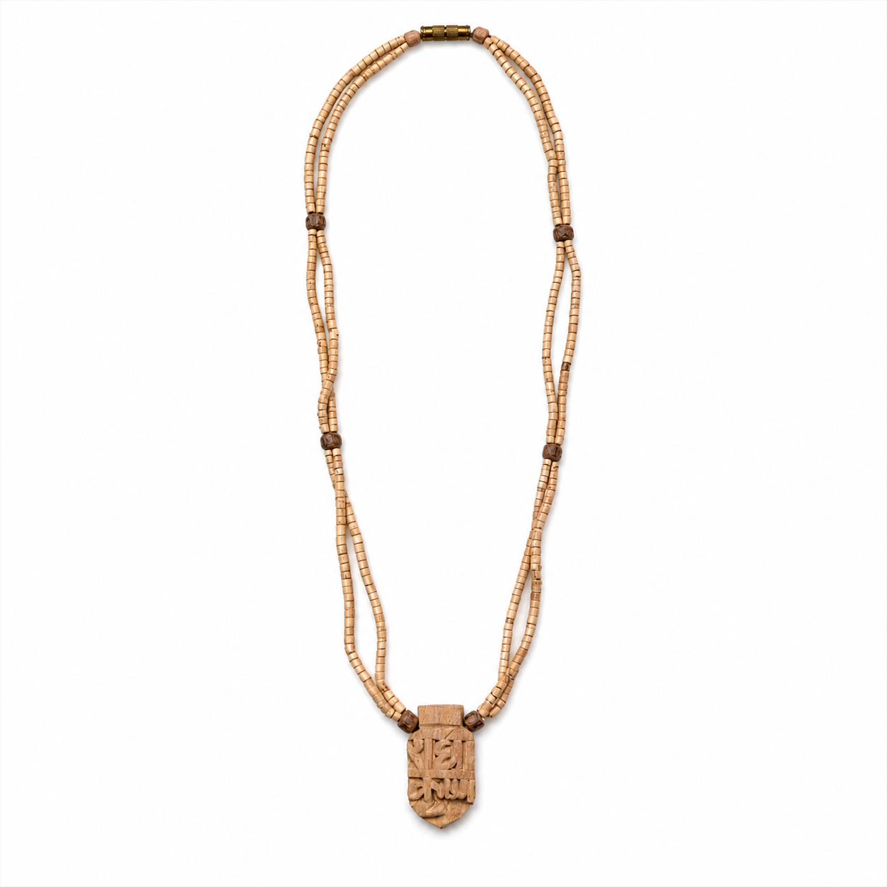 Shuddh Tulsi Golden Spacer Bead Mala with Sita Ram Naam Locket